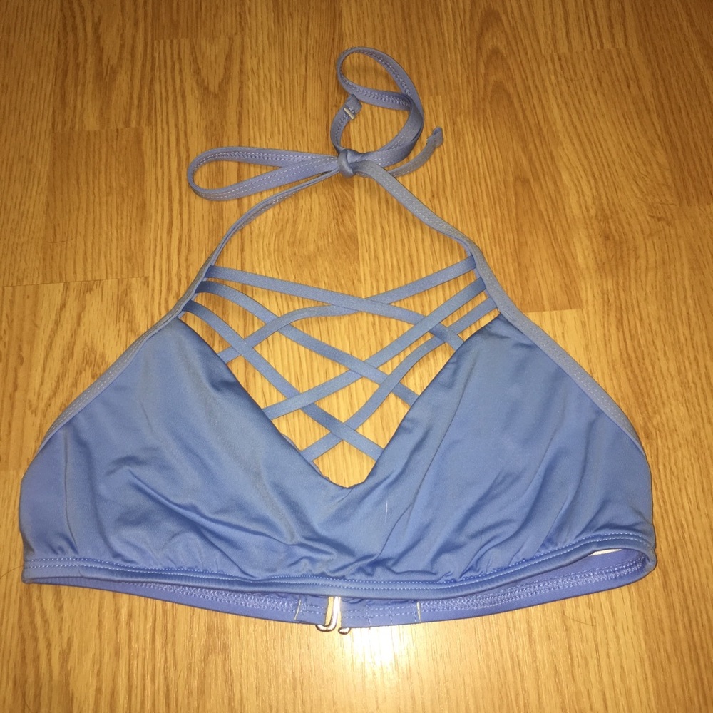 Baby blue cross neck swim top, TOP ONLY!!!